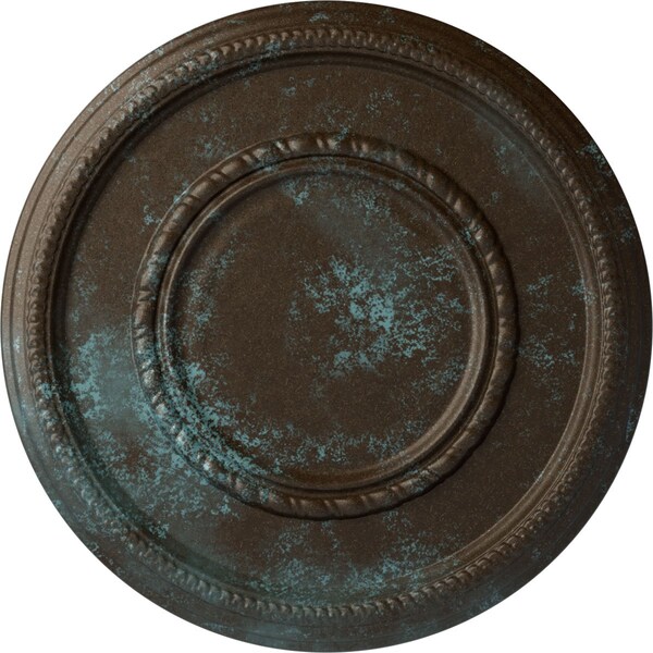 Ekena Millwork Federal Roped Large Medallion (Canopies up to 7 3/4"), 17 3/8"OD x 1 1/8"P, Bronze Blue Patina CM17FEBBS - main